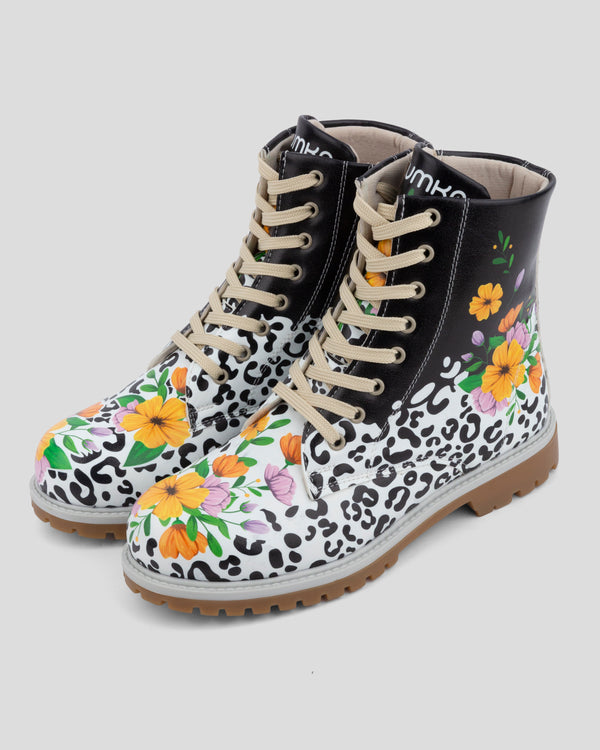 mumka-Calzado-mujer-Botas Animal Print Flowers