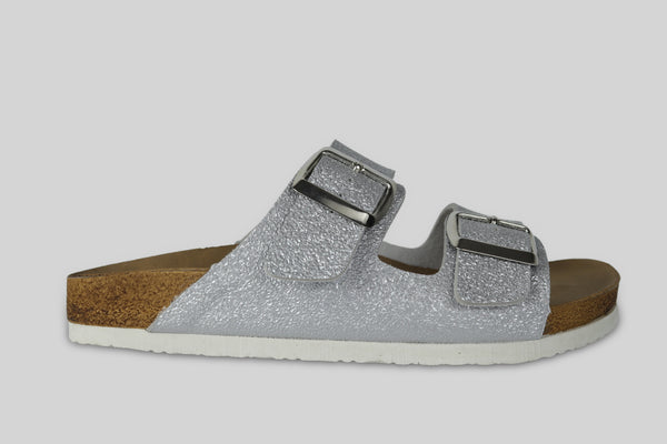 mumka-Calzado-mujer-Sandalias Correa Brillo Plateado