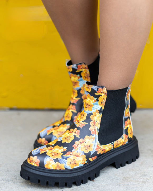mumka-Calzado-mujer-Botas Chelsea Midnight Blooms